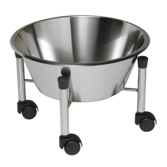 Bac rond inox avec chariot