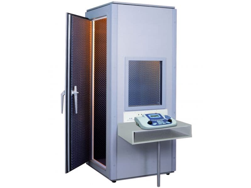 Cabine insonorisée d'audiométrie Siblemed avec revêtement intérieur lavable, microperforée