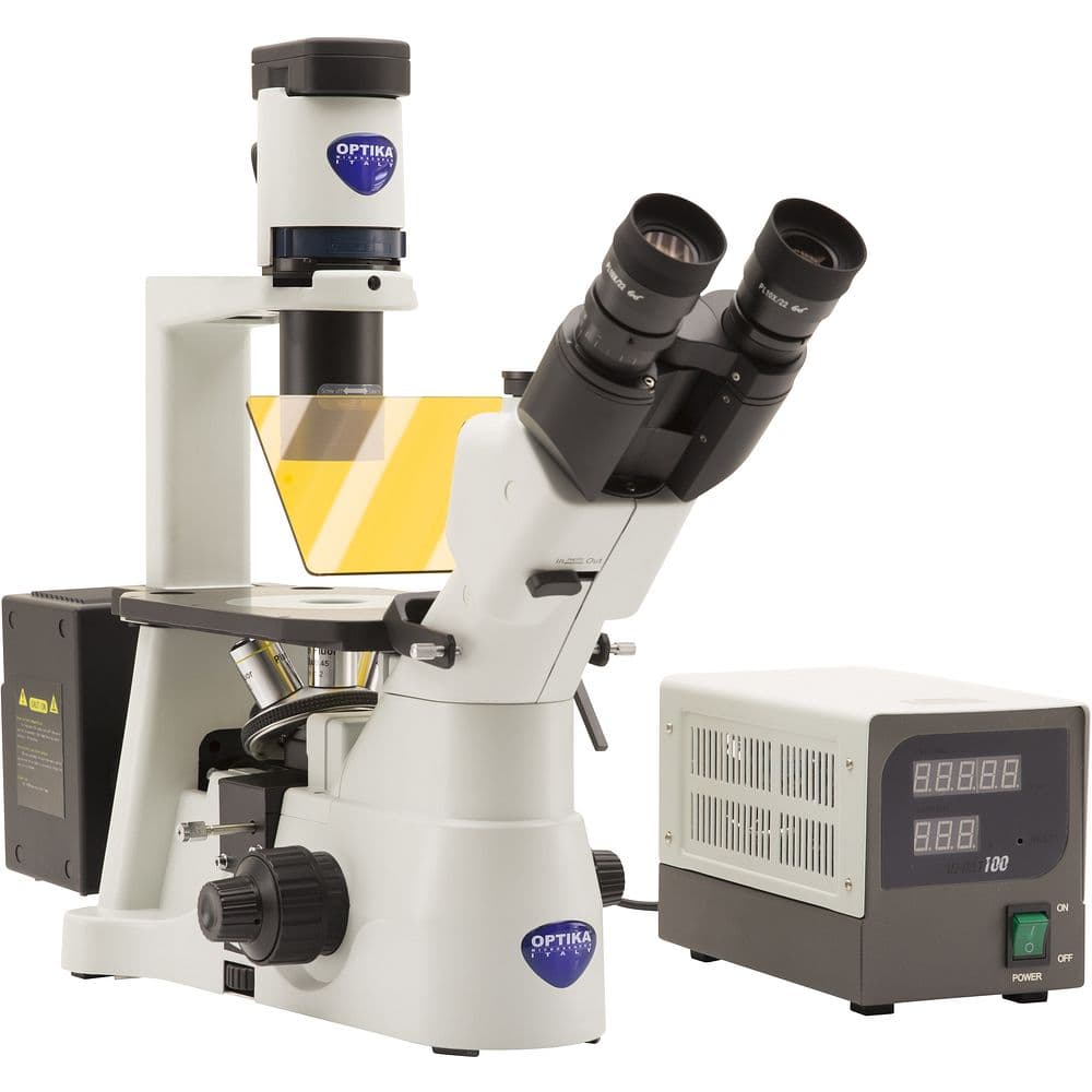 Microscope inversé à épifluorescence trinoculaire Plan fluo 400x – Optika