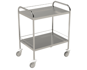 Guéridon inox 2 plateaux